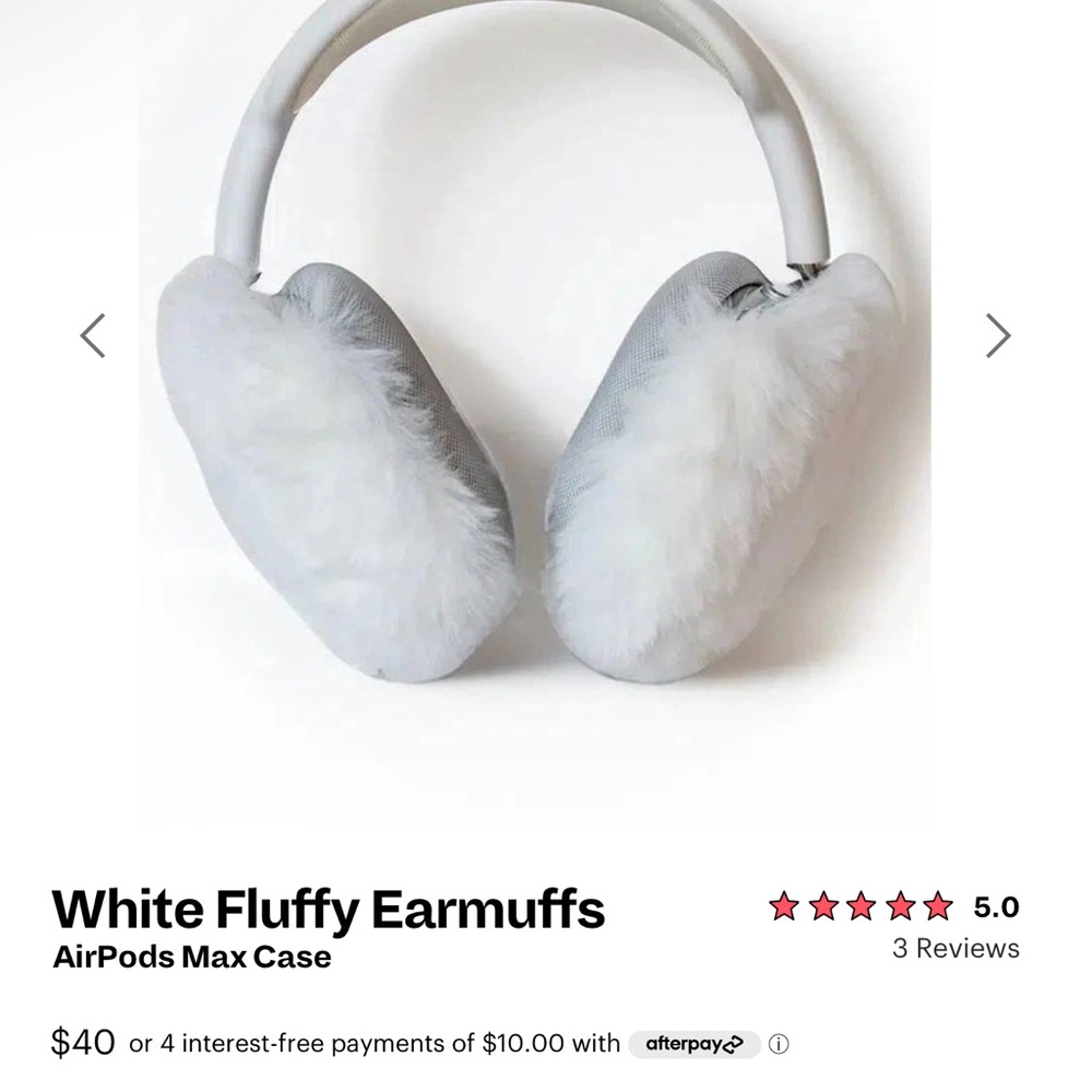 White Fluffy Earmuffs for AirPods Max